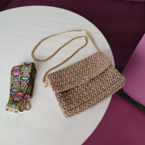 Beige Clutch Evening Crossbody bag