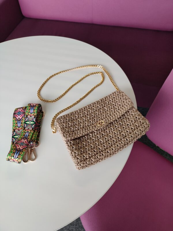Beige Clutch Evening Crossbody bag