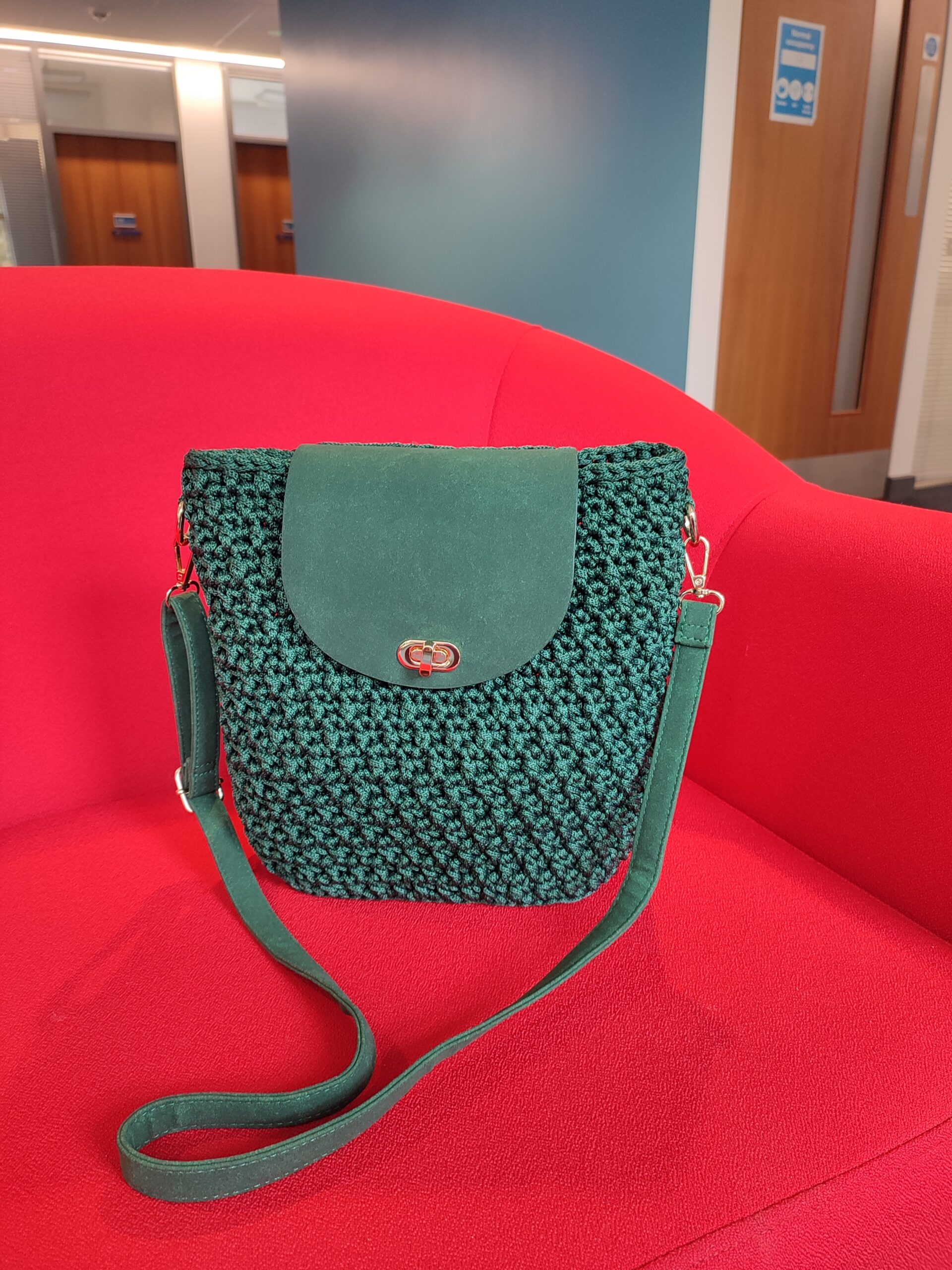 Green Crossbody Bag Bucket Bag - Image 2