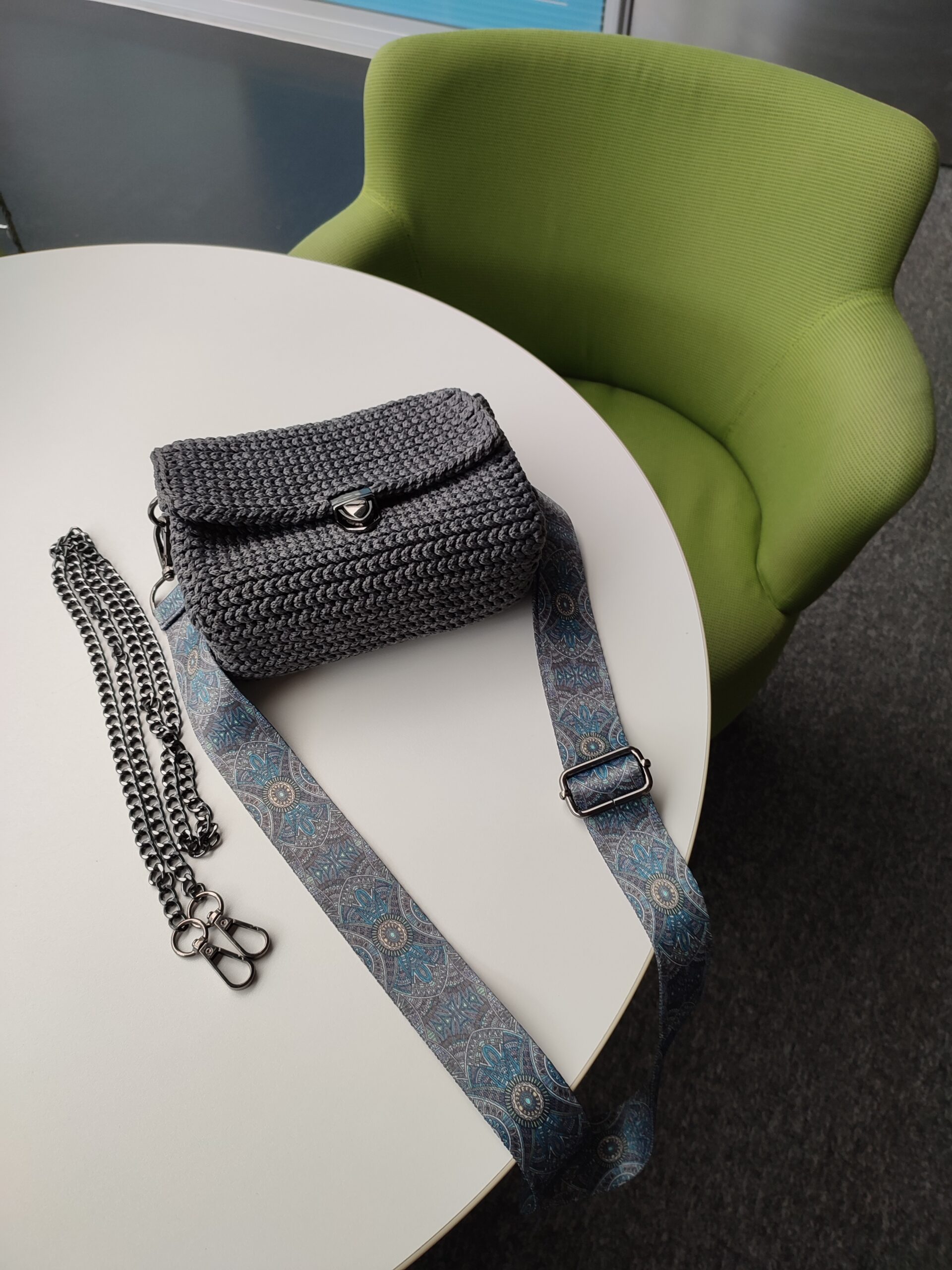 Grey Crossbody Bag Small Cross body bag - Image 8