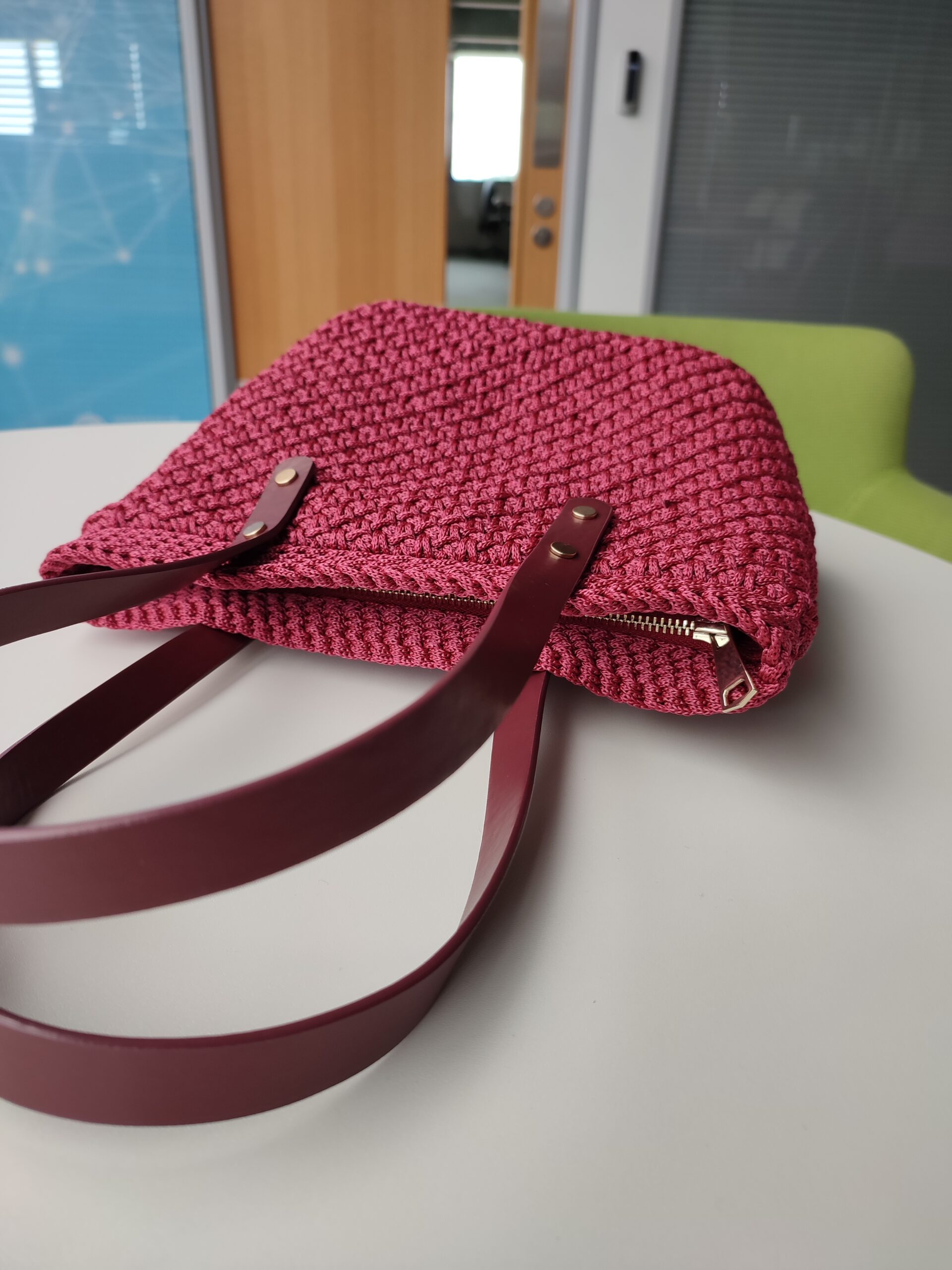 Burgundy Handbag Elegant Office Bag - Image 7