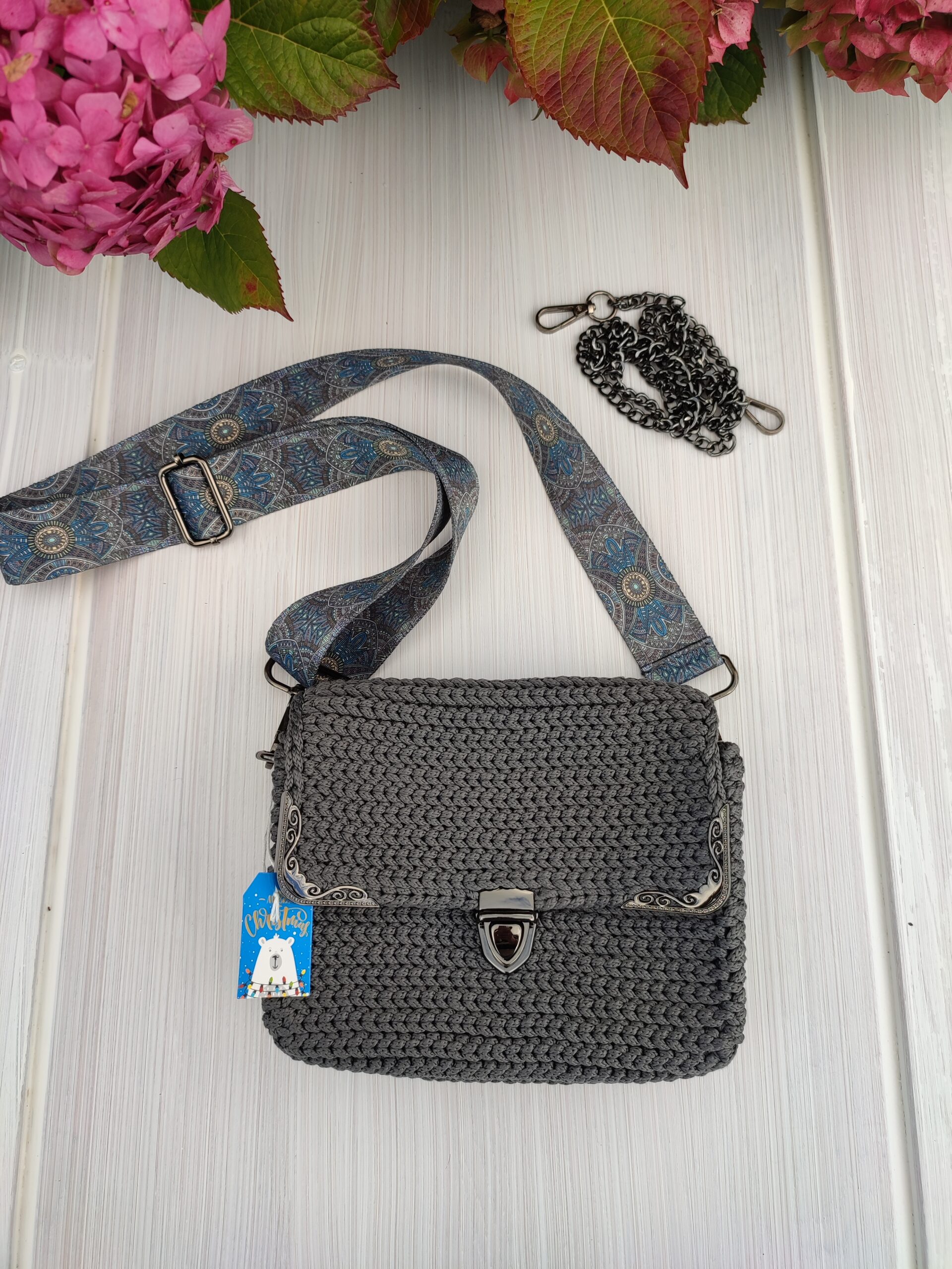 Grey Crossbody Bag Small Cross body bag - Image 4