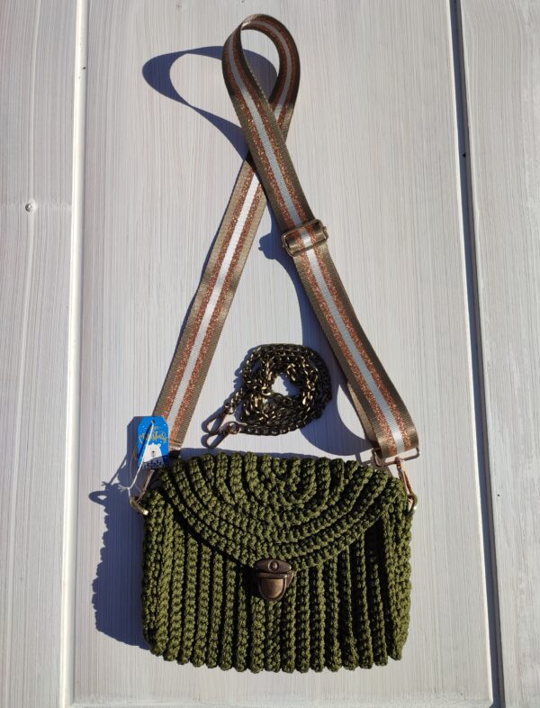 Khaki Green Crossbody Bag Clutch - Image 5