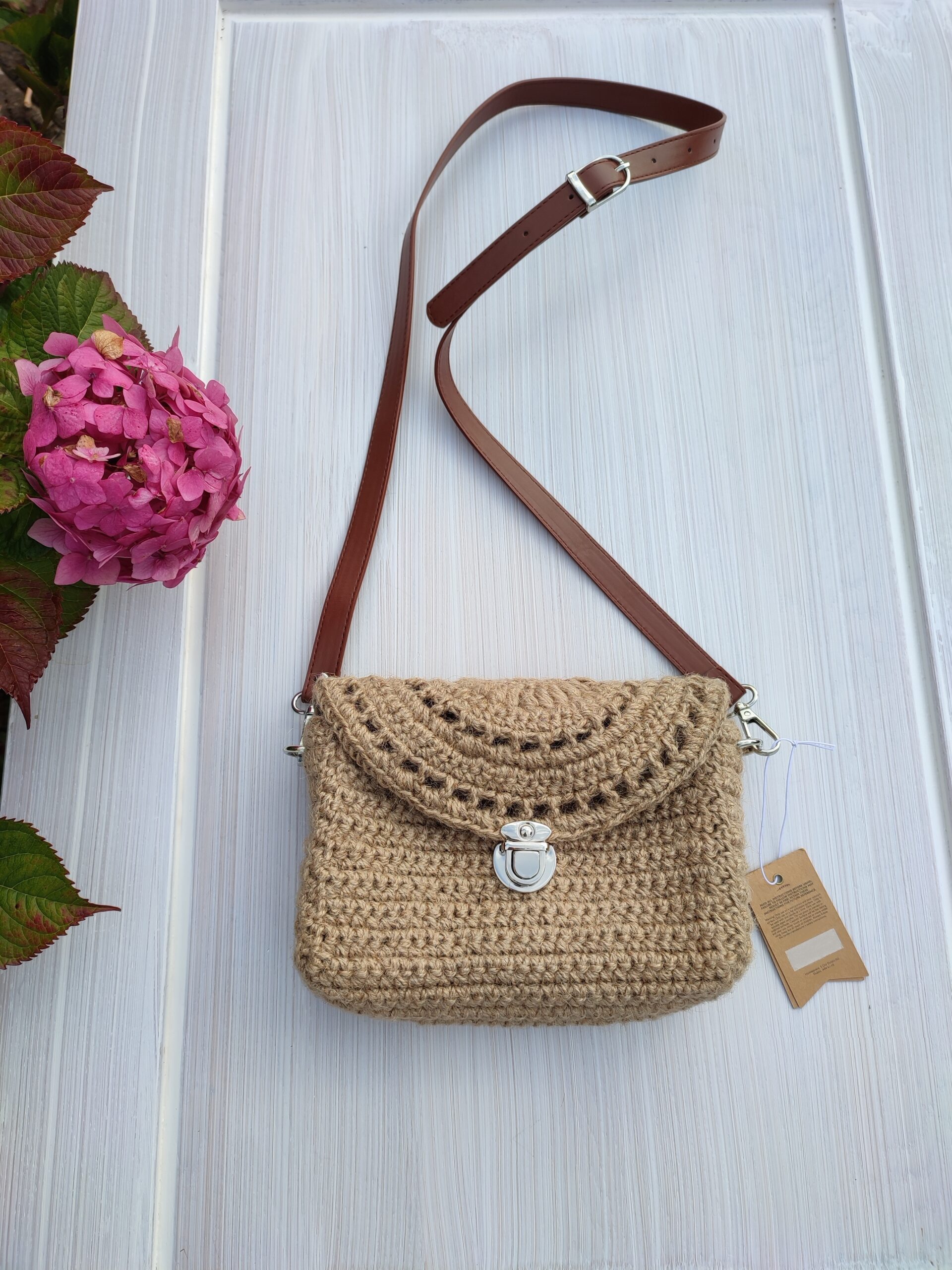Jute Crossbody bag Boho style bag