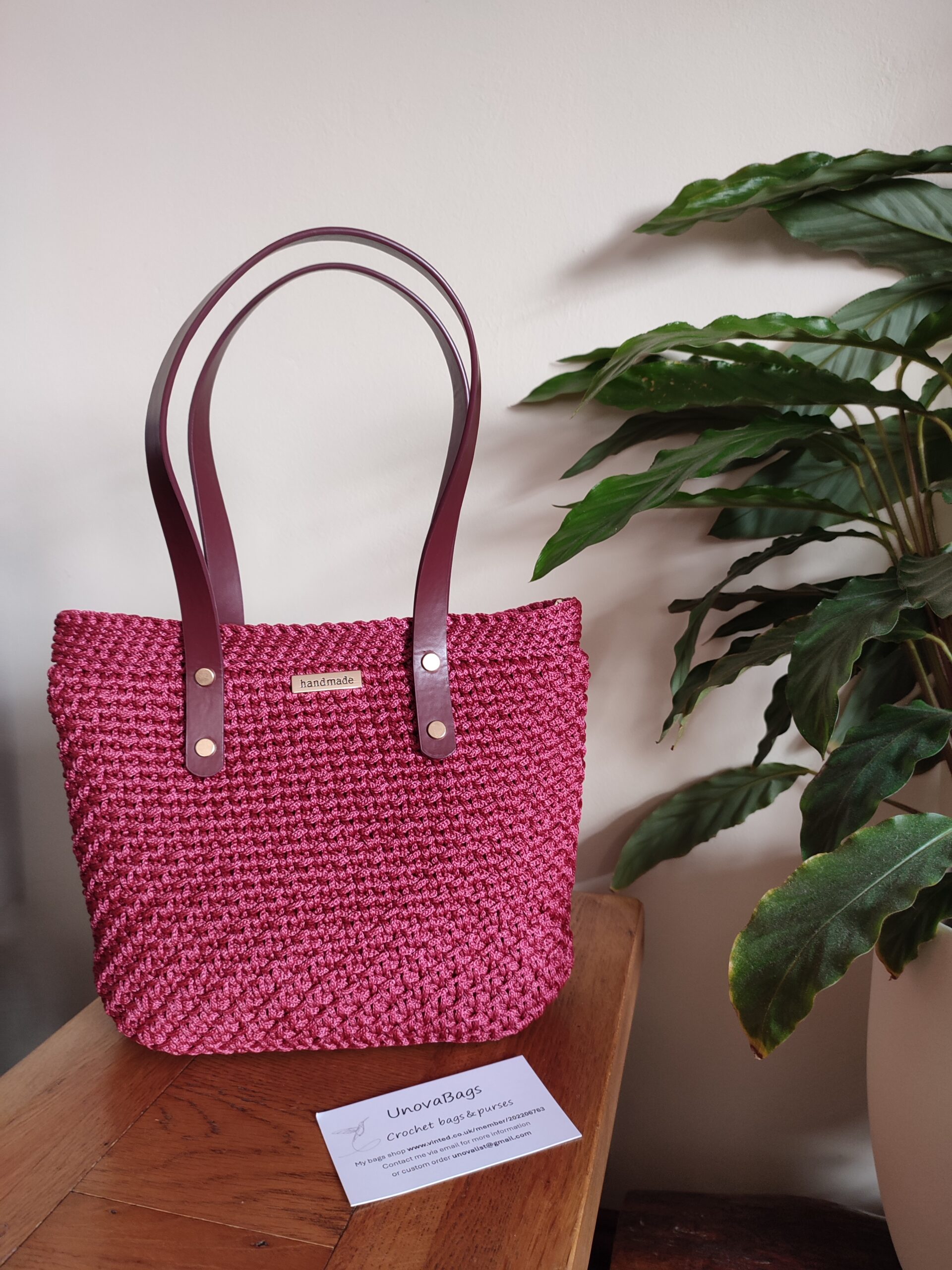 Burgundy Handbag Elegant Office Bag - Image 2
