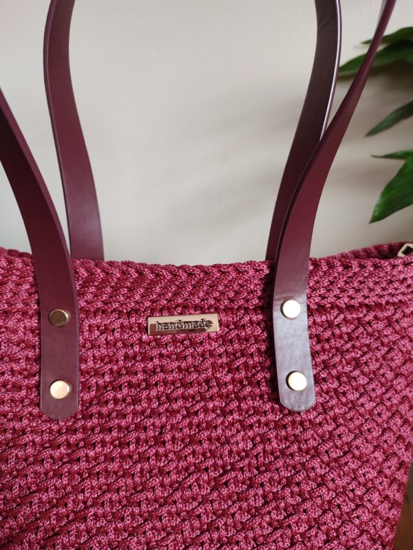 Burgundy Handbag Elegant Office Bag - Image 4