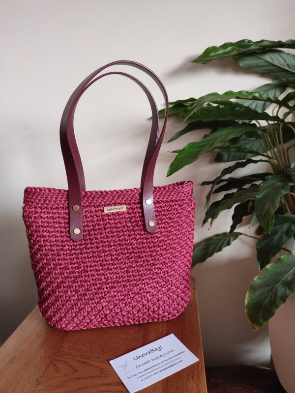 Burgundy Handbag Elegant Office Bag