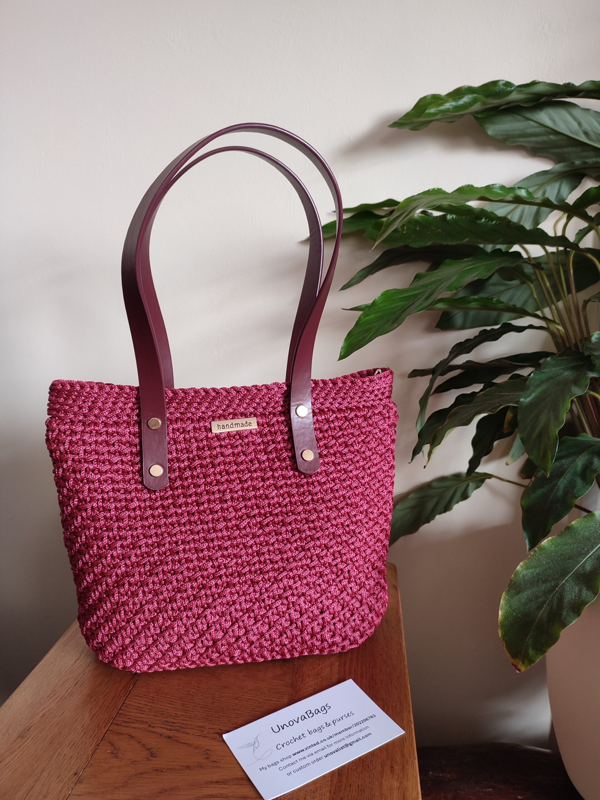Burgundy Handbag Elegant Office Bag