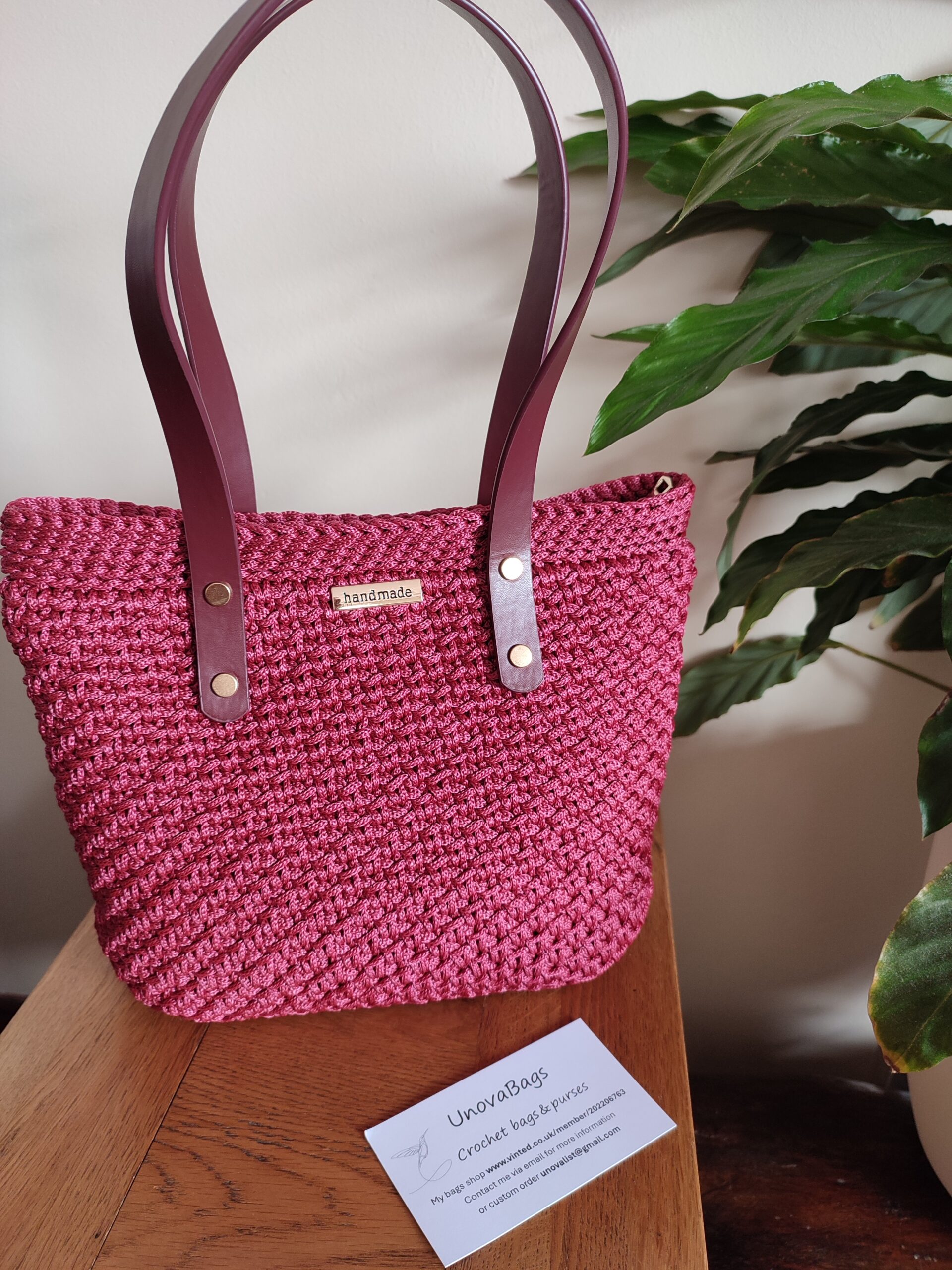 Burgundy Handbag Elegant Office Bag - Image 5
