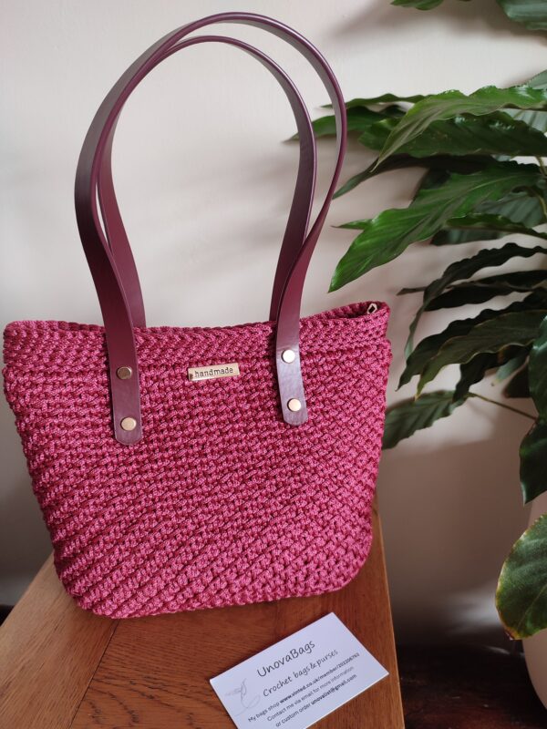 Burgundy Handbag Elegant Office Bag - Image 6