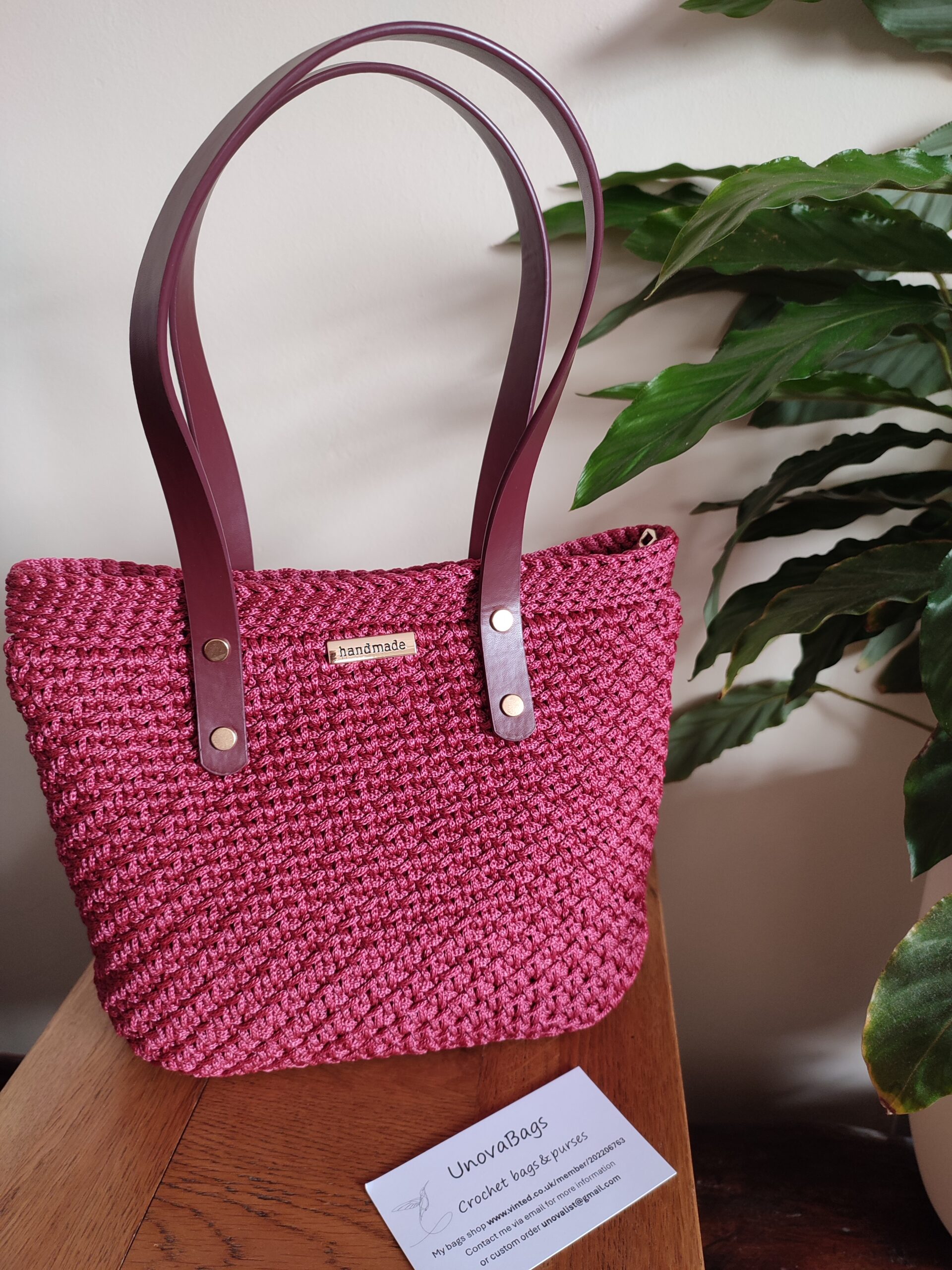 Burgundy Handbag Elegant Office Bag - Image 6
