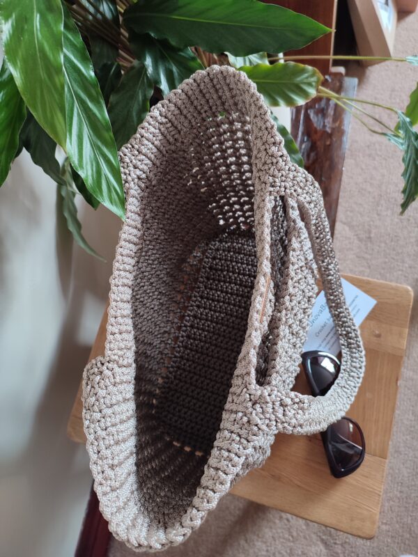 Beach Crochet Bag Beige Handbag - Image 5