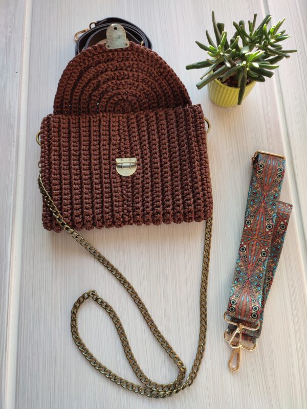 Brown Crossbody Bag Clutch - Image 5